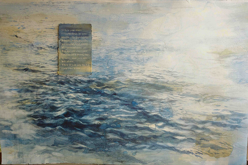 If You Are Lucky, Watercolour and collage, 40 x 60", 2017