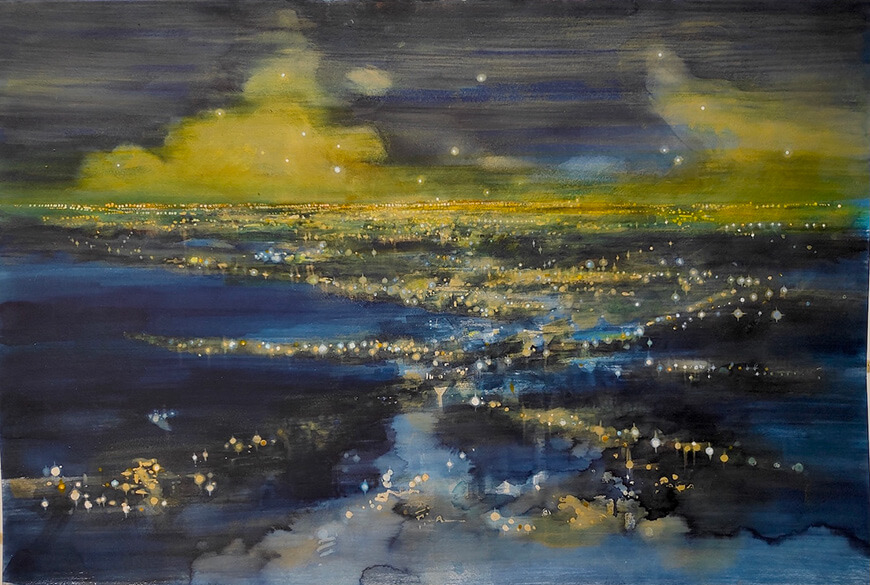 Untitled Nocturne, Watercolour on paper, 40 x 60", 2023
