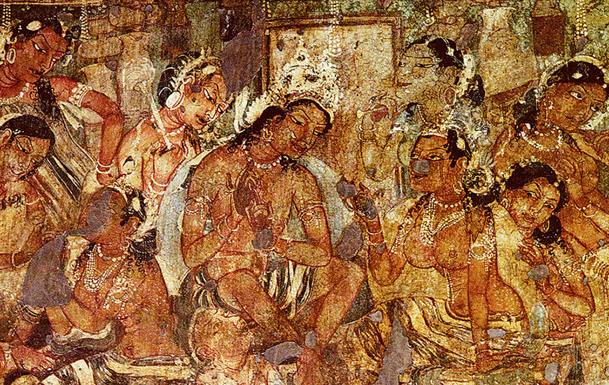 'Mahajanaka Jataka', Mural Painting, Ajanta Cave 1