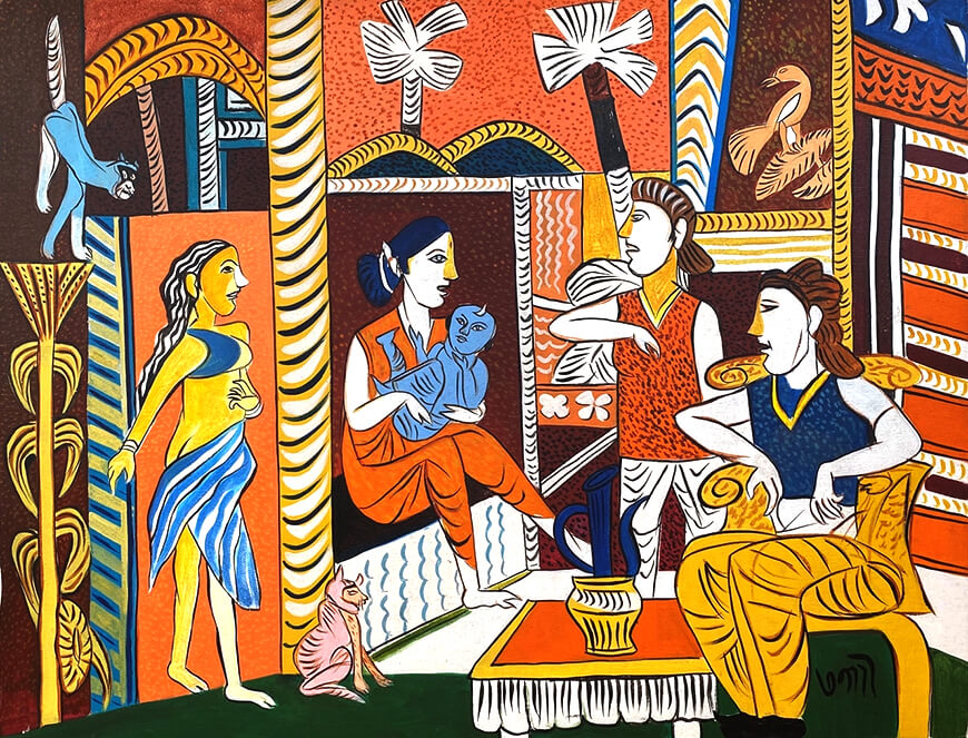 Untitled, Acrylic on Canvas, 2015, Size: 27.5 x 35.5 in (Image Courtesy: bidandhammer.com)