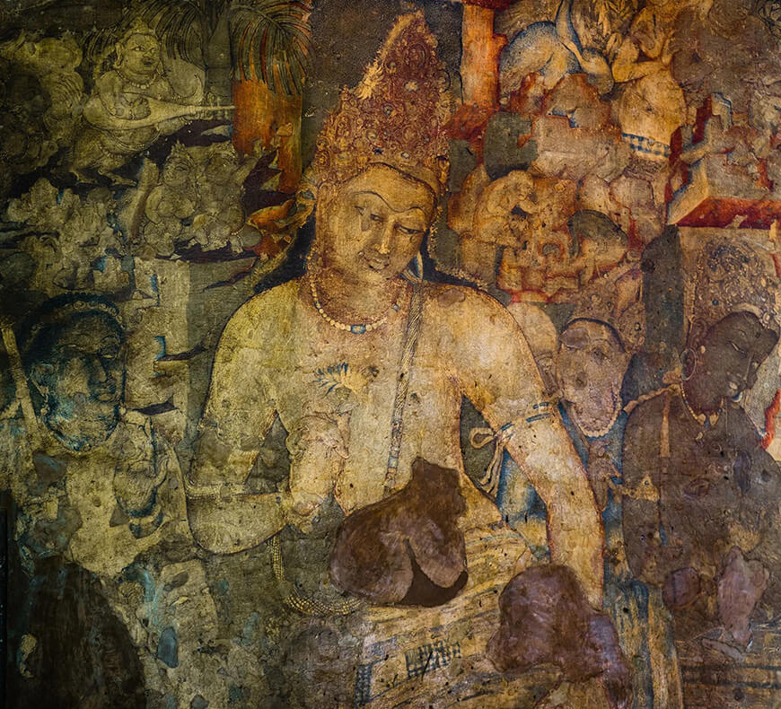 Ajanta Mural: Bodhisattva Padmapani Bodhisattva Padmapani, artist unknown, late 5th century, Ajanta Caves, Maharashtra state, India. (Image Courtesy: britannica.com)