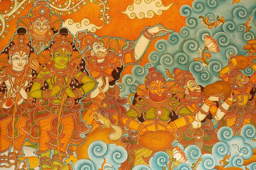 Kerala Mural: Mural Painting at Thiruvangad Sree Ramaswamy Temple (Image Courtesy: keralatourism.org)