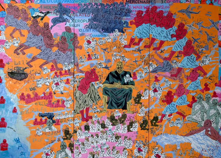 Arpita Singh, Whatever is Here, Oil on canvas, 2006. (Image Courtesy: Kiran Nadar Museum of Art)