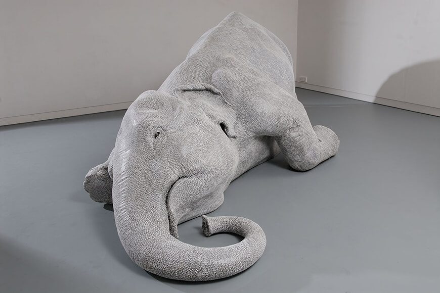 Bharti Kher, The Skin Speaks a Language Not its Own 1, c. 2006, Bindis on fibreglass. (Image Courtesy: mapacademy.io)